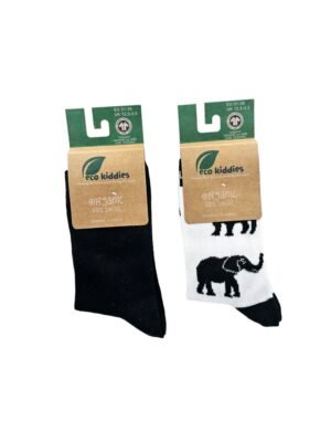ECO ESSENTIALS ORGANIC COTTON KIDS SOCKS DUO: SCHOOL & SAFARI